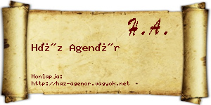 Ház Agenór névjegykártya